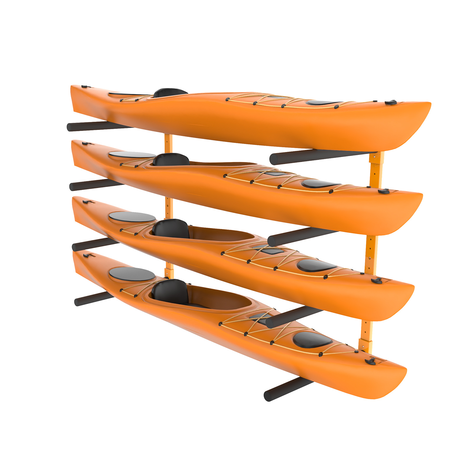 TEMU Vevor Wall Kayak Storage Rack, 4-capacity Wall Mounted Kayak Holders For Kayak Canoe Paddle Board, Kayak Storage Hooks With Adjustable Padded ,