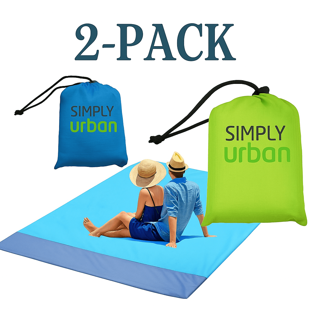 TEMU 2-pack Extra Large Beach Blankets (79" X 55") – Sand-proof & Water-resistant Pocket Beach Mats For Outdoor Travel, Camping, Festivals, Sports &