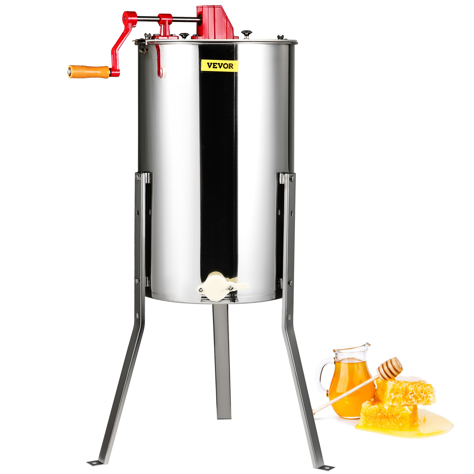 TEMU Extracteur manuel de miel VEVOR, 2/4, 3 cadres, extracteur de miel, extraction de miel en acier inoxydable, tambour à miel avec couvercle,