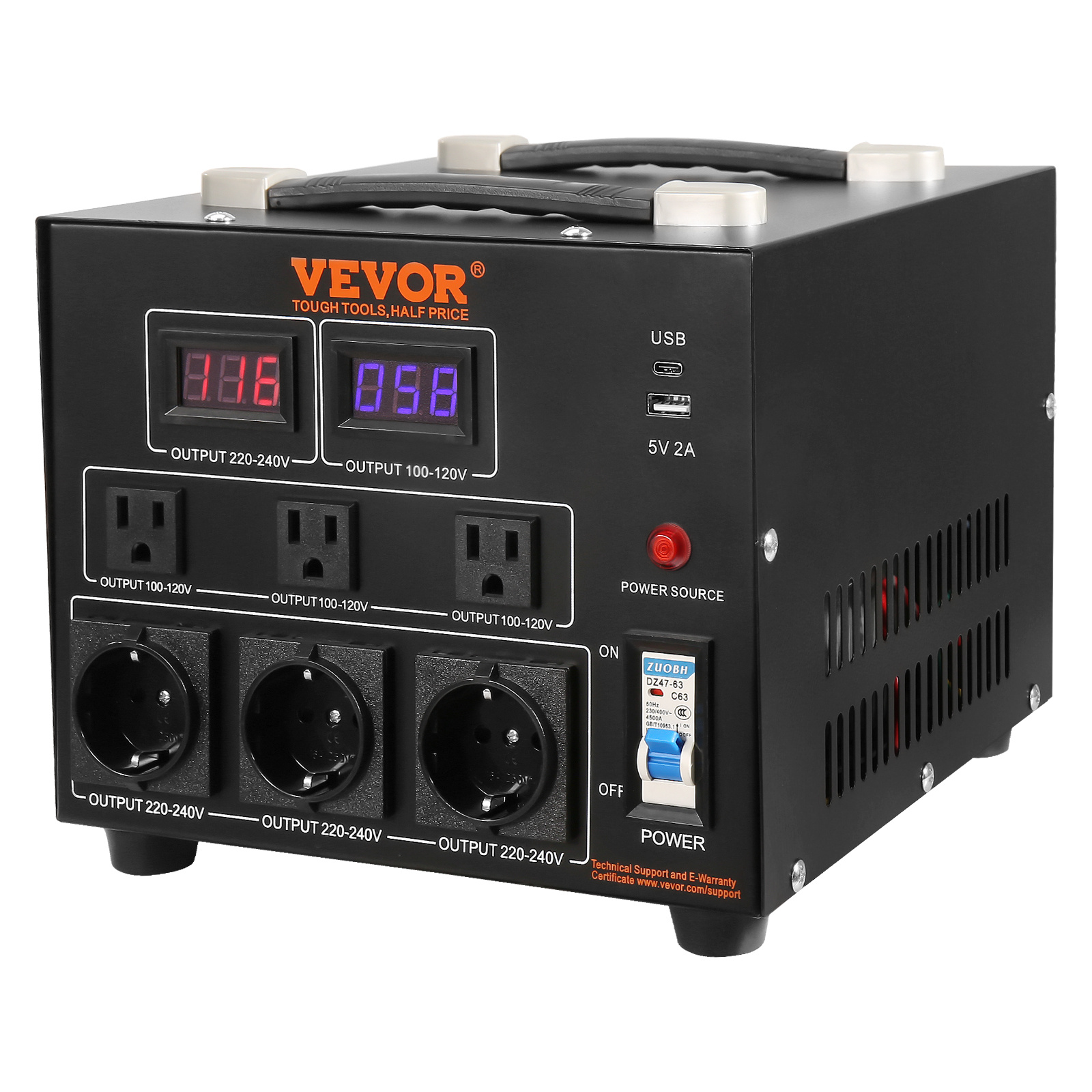 TEMU Vevor Voltage Converter Transformer, 2000/3000w, Heavy Duty Step Up/down Transformer, From 110 Volt To 220 Volt And From 220 Volt To 110 Volt,