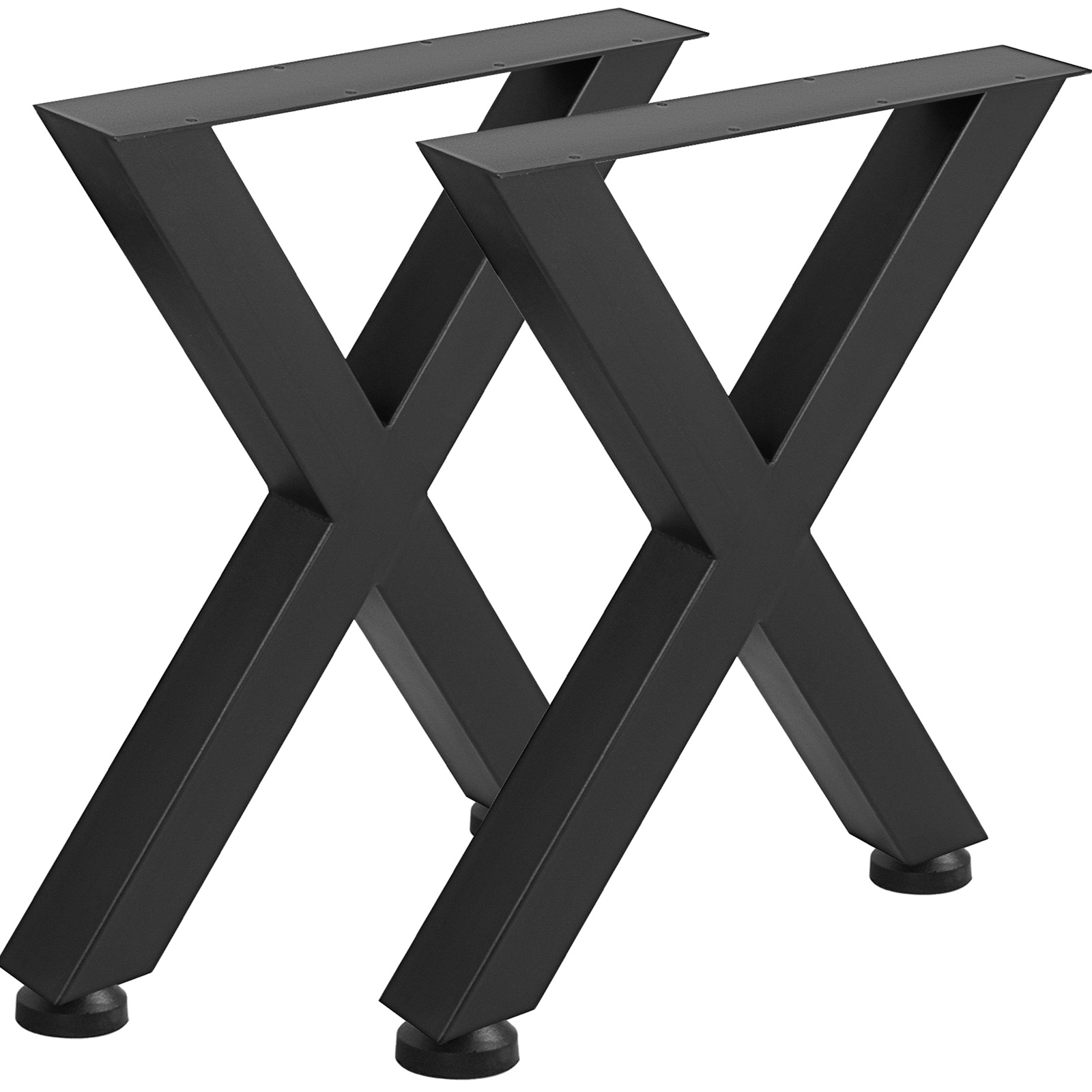 TEMU Vevor Set Of 2 Steel Table Legs, 28\'\'height 24\'\'wide Dining Table Legs, Heavy Duty 3.1\" Square Box Frame Table Legs, 28x24x3.1 Inch Black