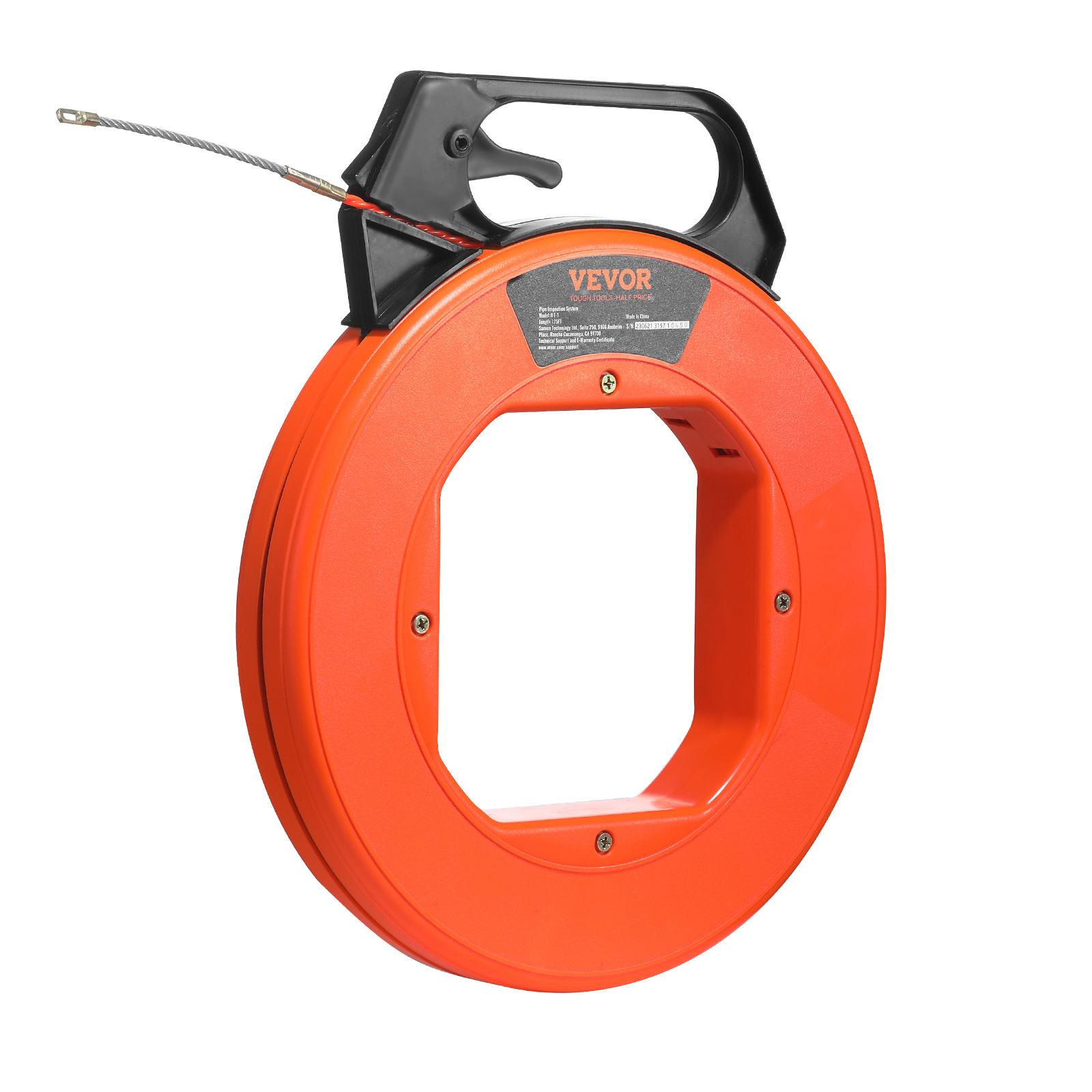 TEMU VEVOR ruban à poisson, 125 pieds, 3/16 pouces, tire-fil en PET avec boîtier optimisé et poignée, outil de traction de câble facile à utiliser,
