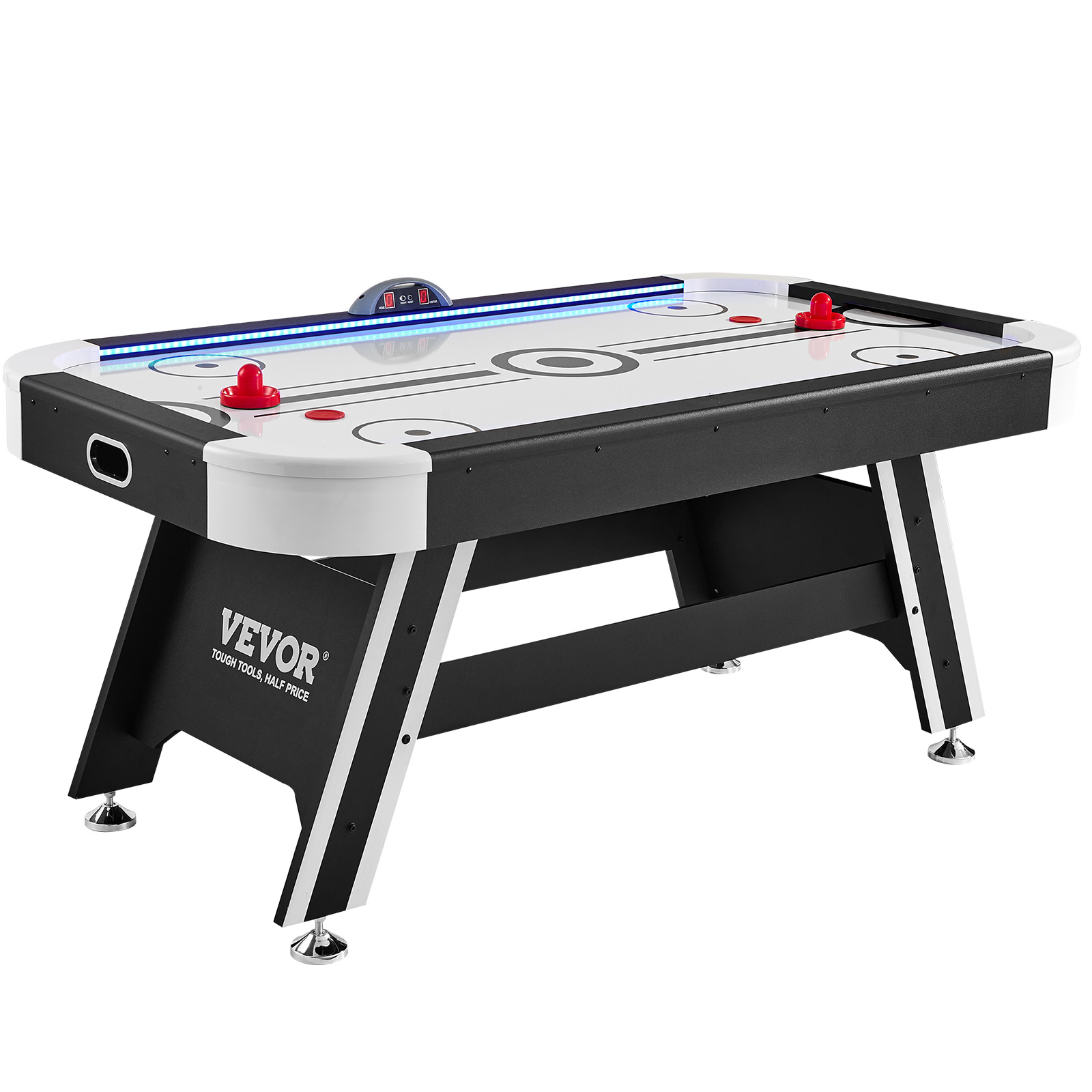 TEMU Vevor Air-powered Hockey Table, 72" Indoor Hockey Table For Kids And Adults, Hockey Game With 2 Pucks, 2 Pushers, And Electronic Score System,