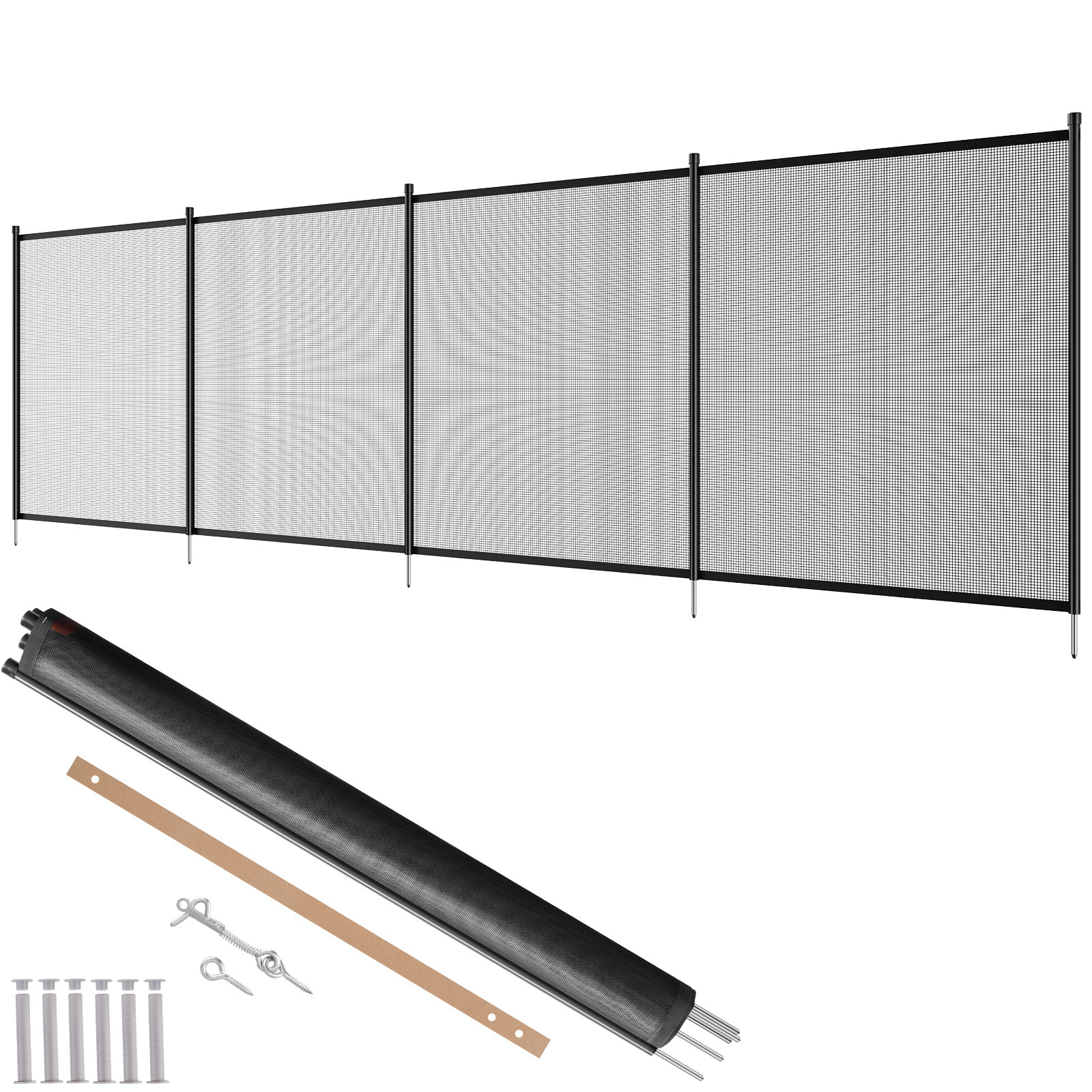 TEMU Clôture de Piscine VEVOR, 4 x 12 FT/4*48FT pour Piscines Encastrées, Clôture de Sécurité Amovible pour Enfants, Installation Facile DIY, en PVC