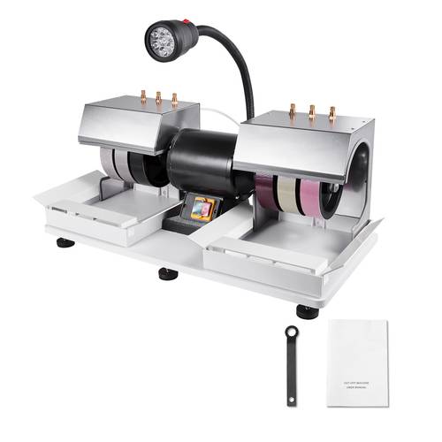 cabbing machine 6 2 1800rpm lapidary rock grinder polisher with lamp water pump gem faceting machine rock grinding machine for gem jade stone create cabochons for necklaces