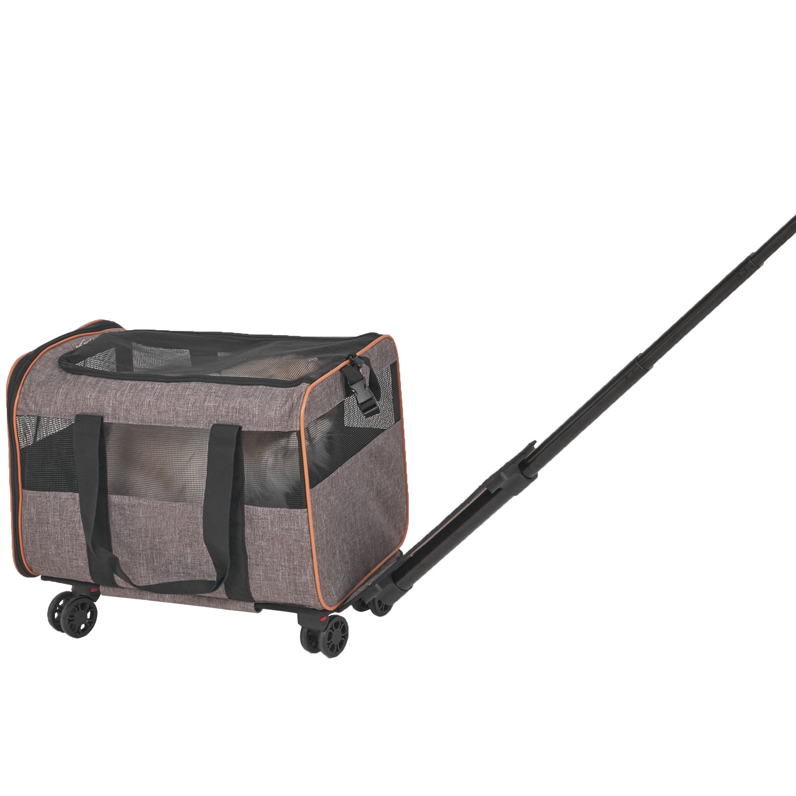 TEMU VEVOR Transporteur pour Chat avec Roues, Transporteur pour Animaux avec Poignée Télescopique et Bandoulière, Transporteur pour Chien avec Roues