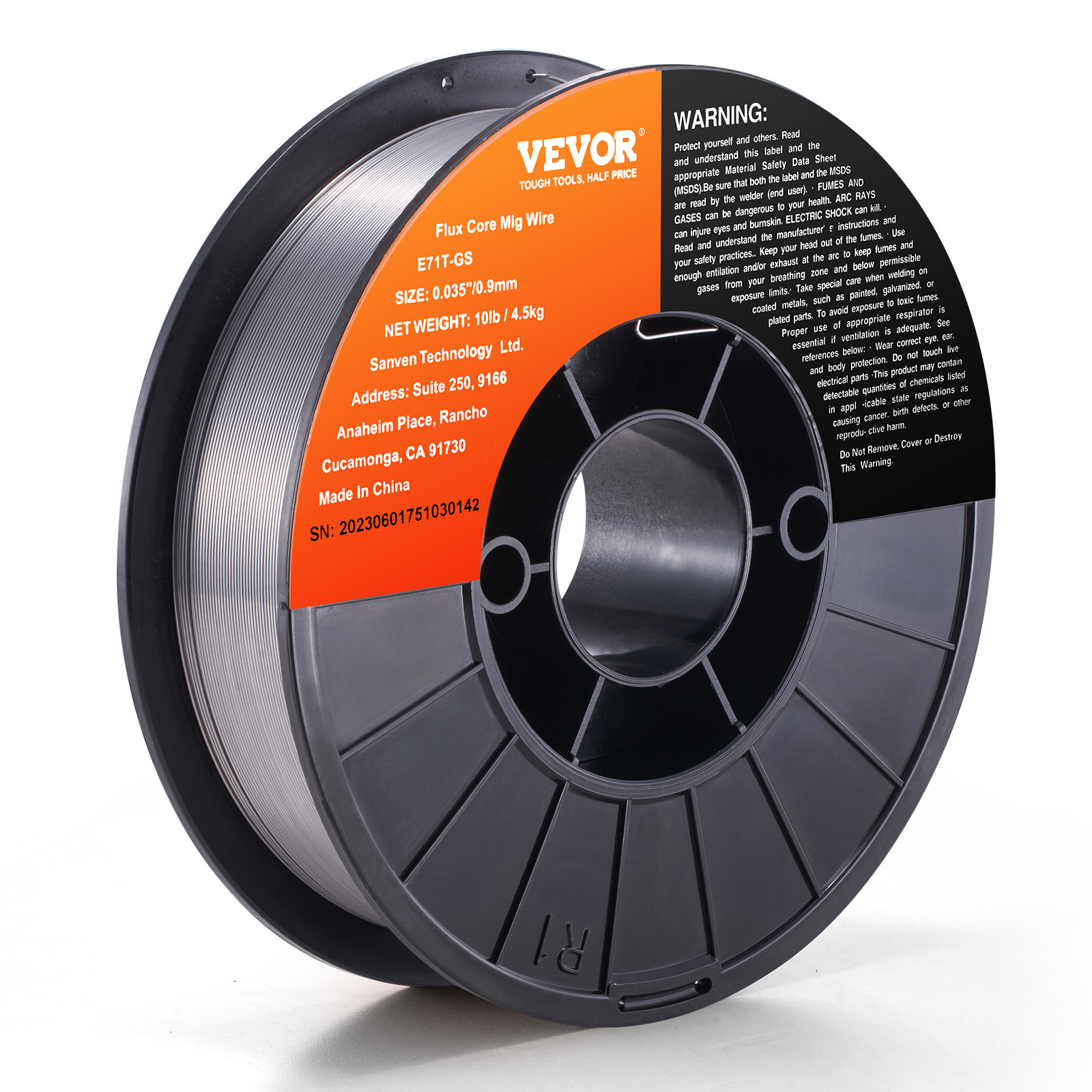 TEMU Fil de à noyau de flux VEVOR, E71T-GS 0,035 pouce 10LBS, fil de MIG en acier doux gaz avec faible éclaboussure pour le à en toutes positions et