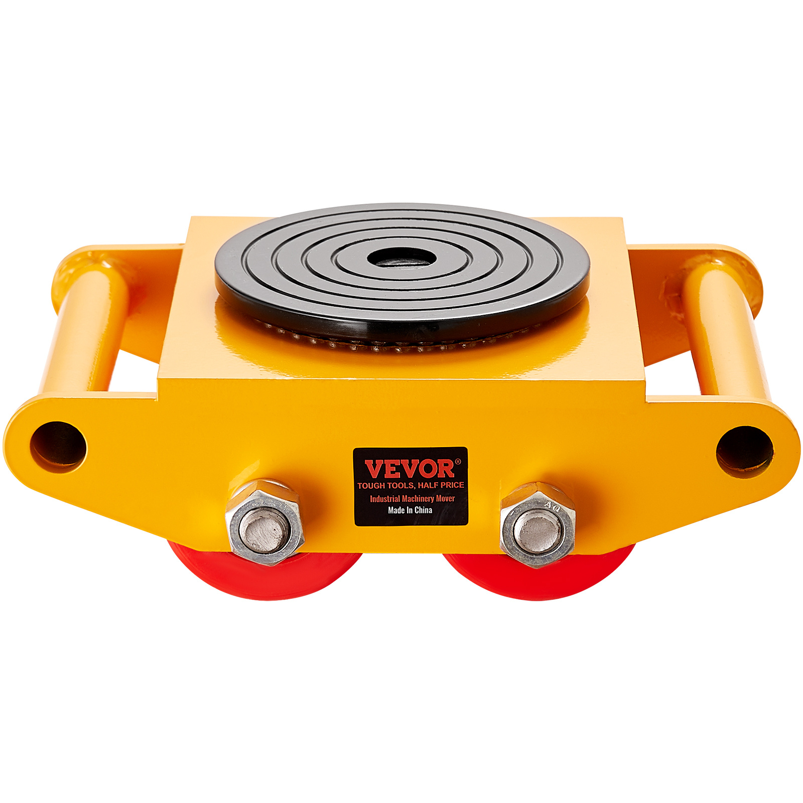 TEMU Vevor Machinery Skate Dolly, 13,200 Lbs/6t Industrial Machinery Mover, Heavy Duty Carbon Steel Machinery Moving 4 Pu Wheels And 360° Rotation