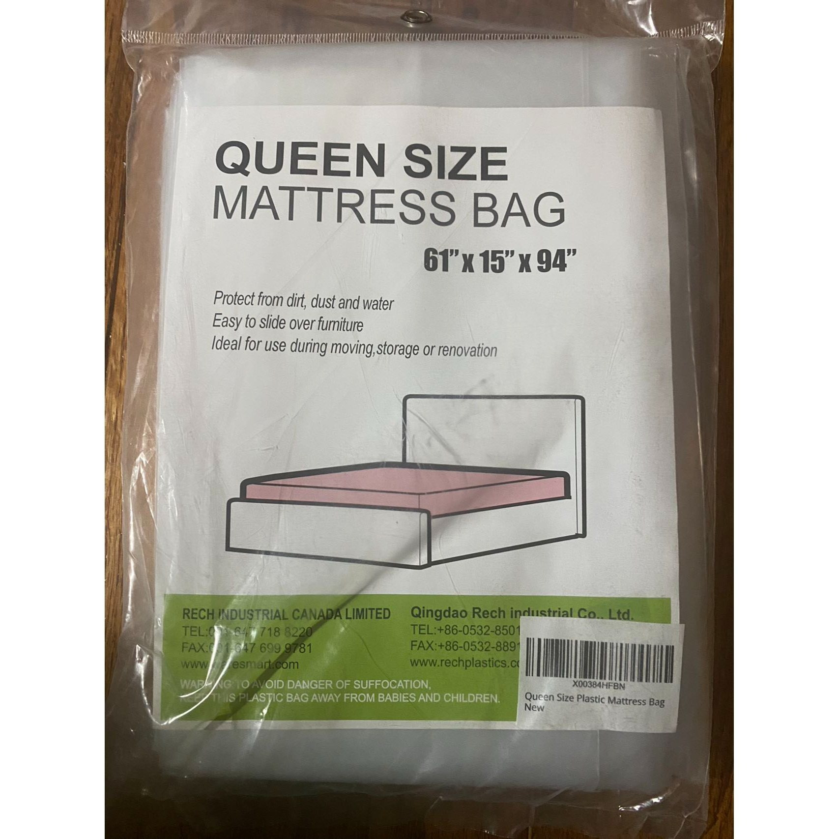 TEMU Sac de matelas pour déménagement et stockage 2Mils Queen Size Heavy Duty