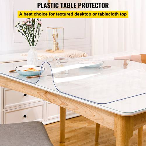 plastic table cover 36 72 80 12 72 42 78 42 80 inch 1 5 2 mm thick clear table protector rectangle clear desk mat waterproof for office dresser night stand