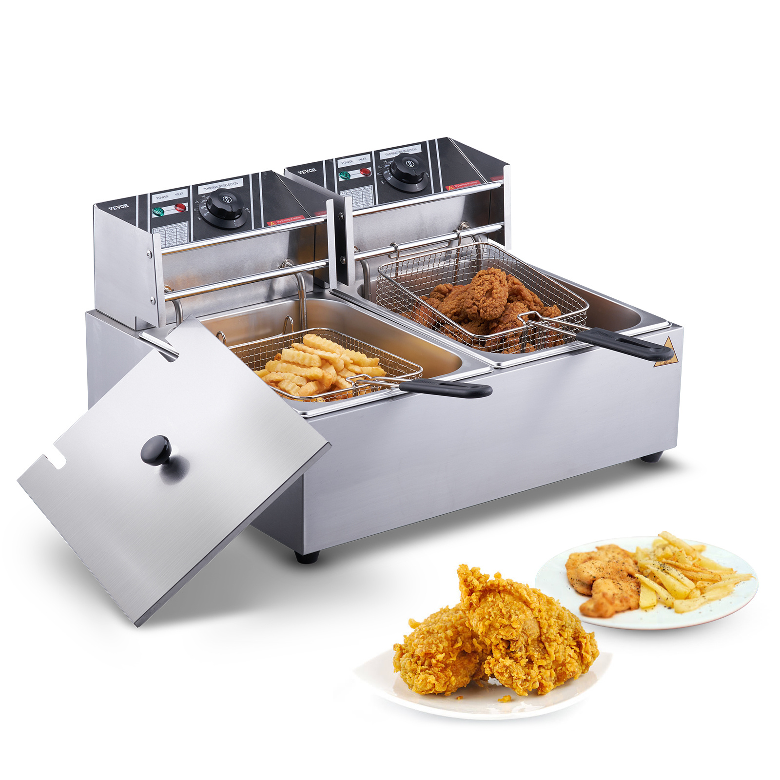 TEMU Friteuse électrique VEVOR, friteuse de comptoir, réservoirs détachables