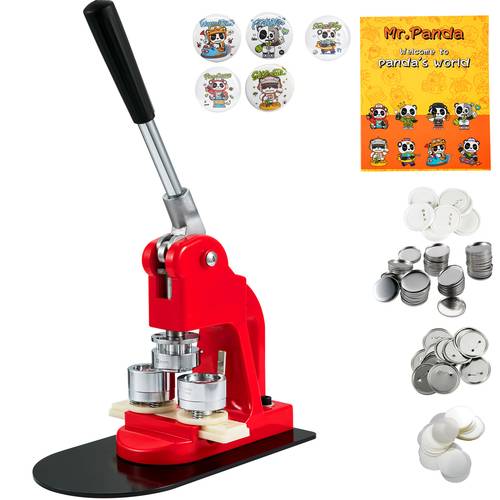 button maker machine 25 32 58 mm 2 25 inch badge kit children diy gifts pin maker button making supplies with 500pcs button parts circle cutter magic book