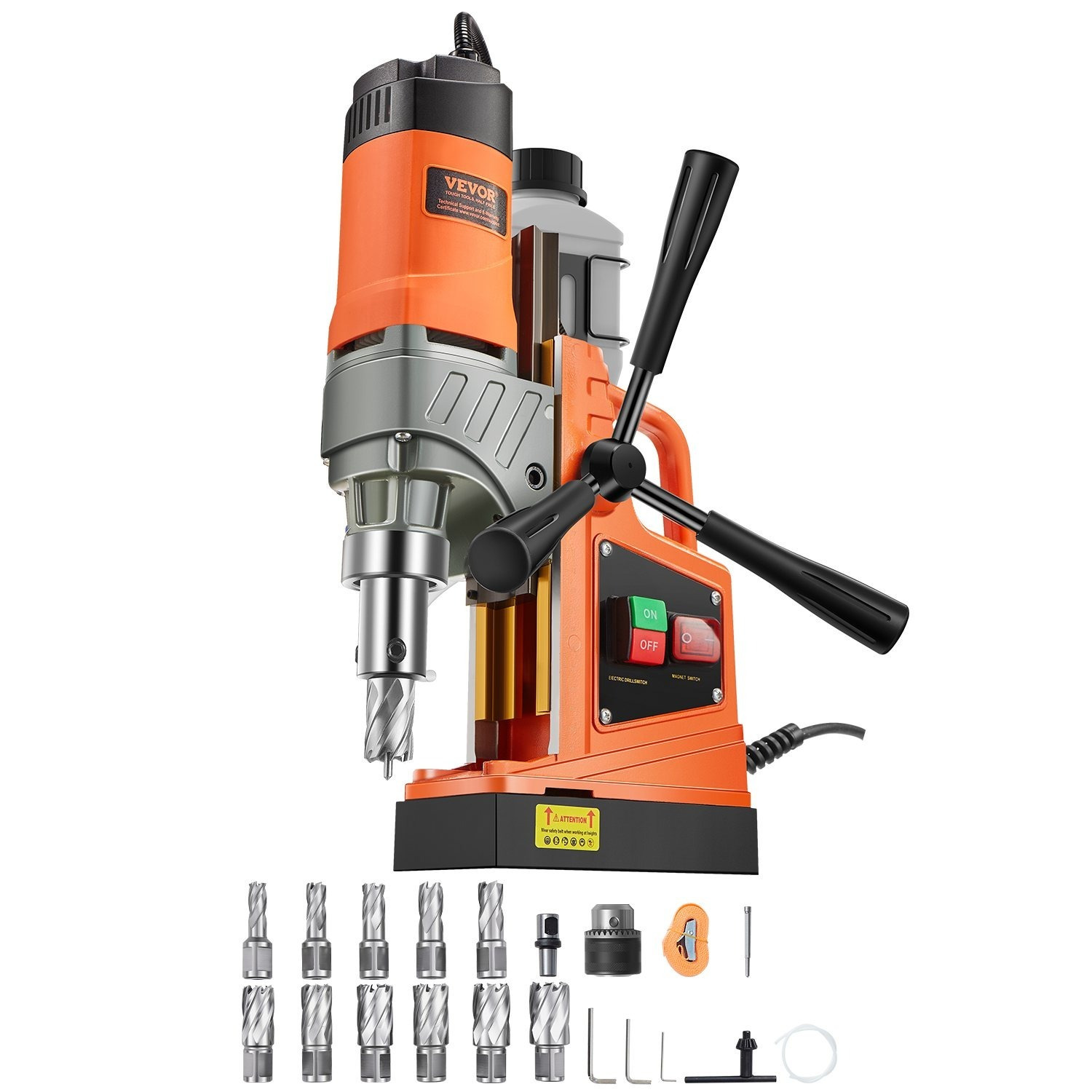 TEMU VEVOR Perceuse Magnétique, 1450W Diamètre de Perçage 1.57", 12500N Perceuse Électrique Magnétique Portable, Machine à Percer pour Toute Surface