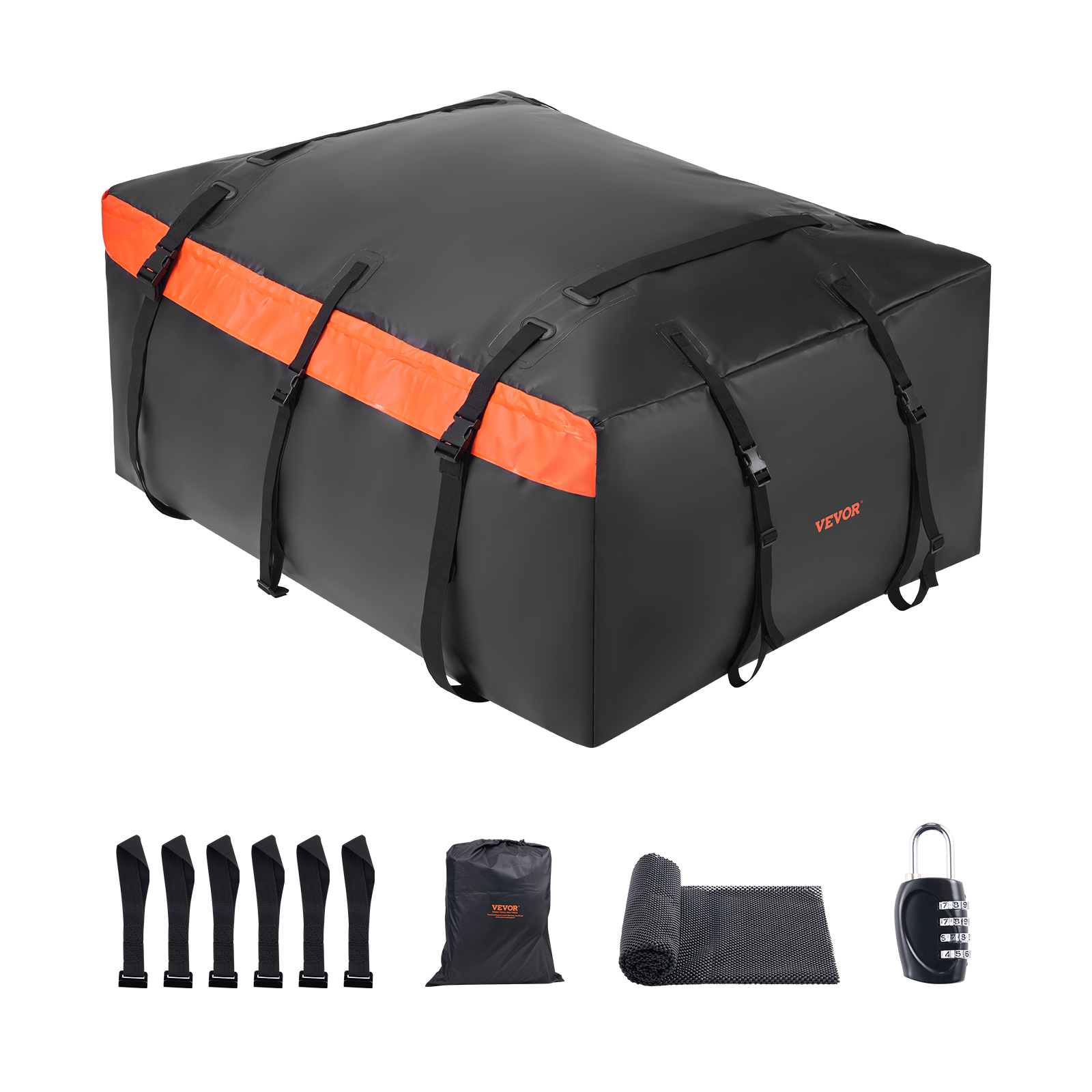 Vevor Car Rooftop Cargo Carrier Bag 23 Cubic Feet 840d Pvc Car Roof Luggage Bag