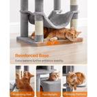 cat tree 61 inch cat tower for indoor cats plush multi level cat condo with 5 scratching posts 2 perches 2 caves hammock 2 pompoms