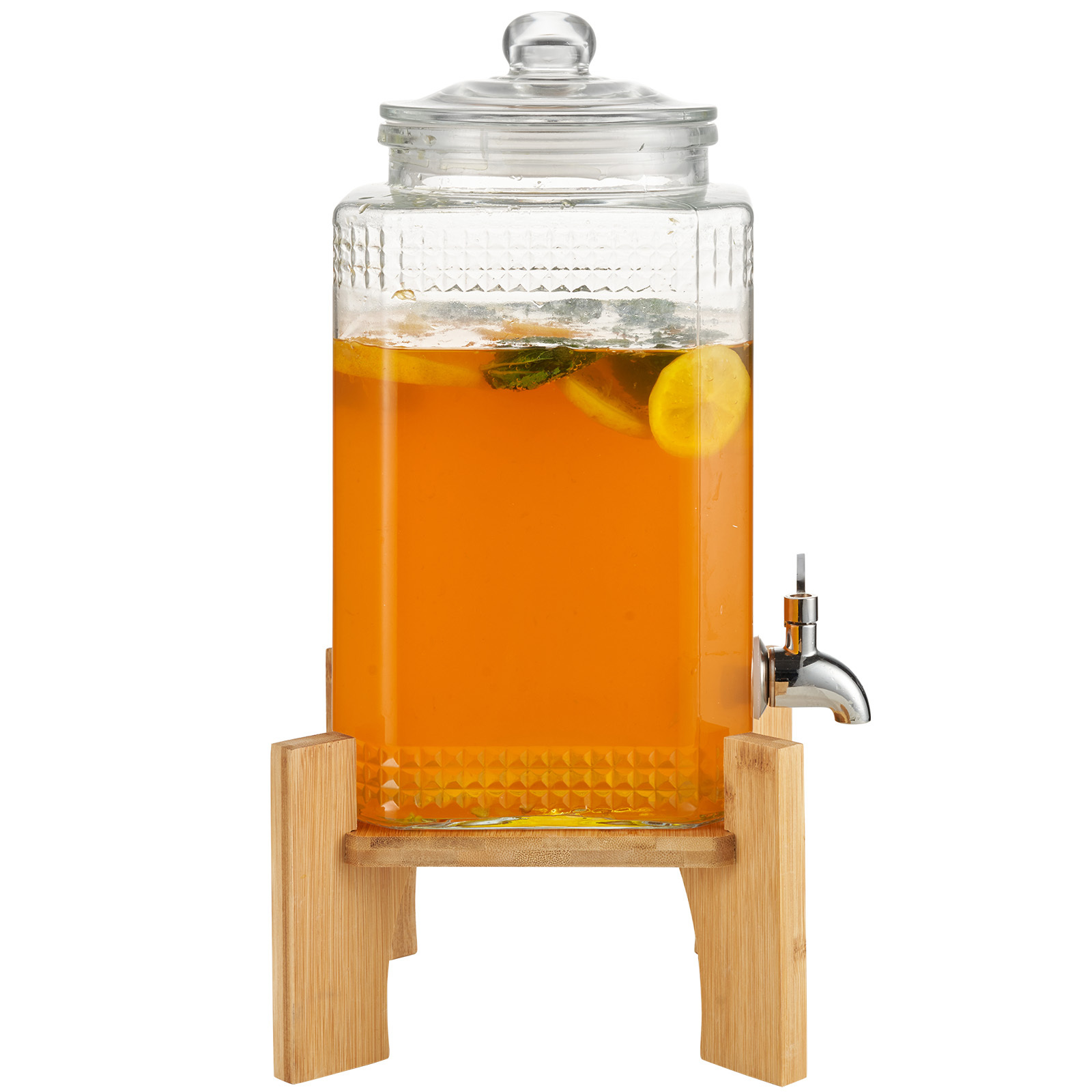 TEMU Vevor Beverage Dispenser, 1 Gallon/1.5 Gallon Drink Dispensers For Parties,2pcs/1pc, Glass With Stand, Stainless Steel Spigot, Iced Tea Lemonade