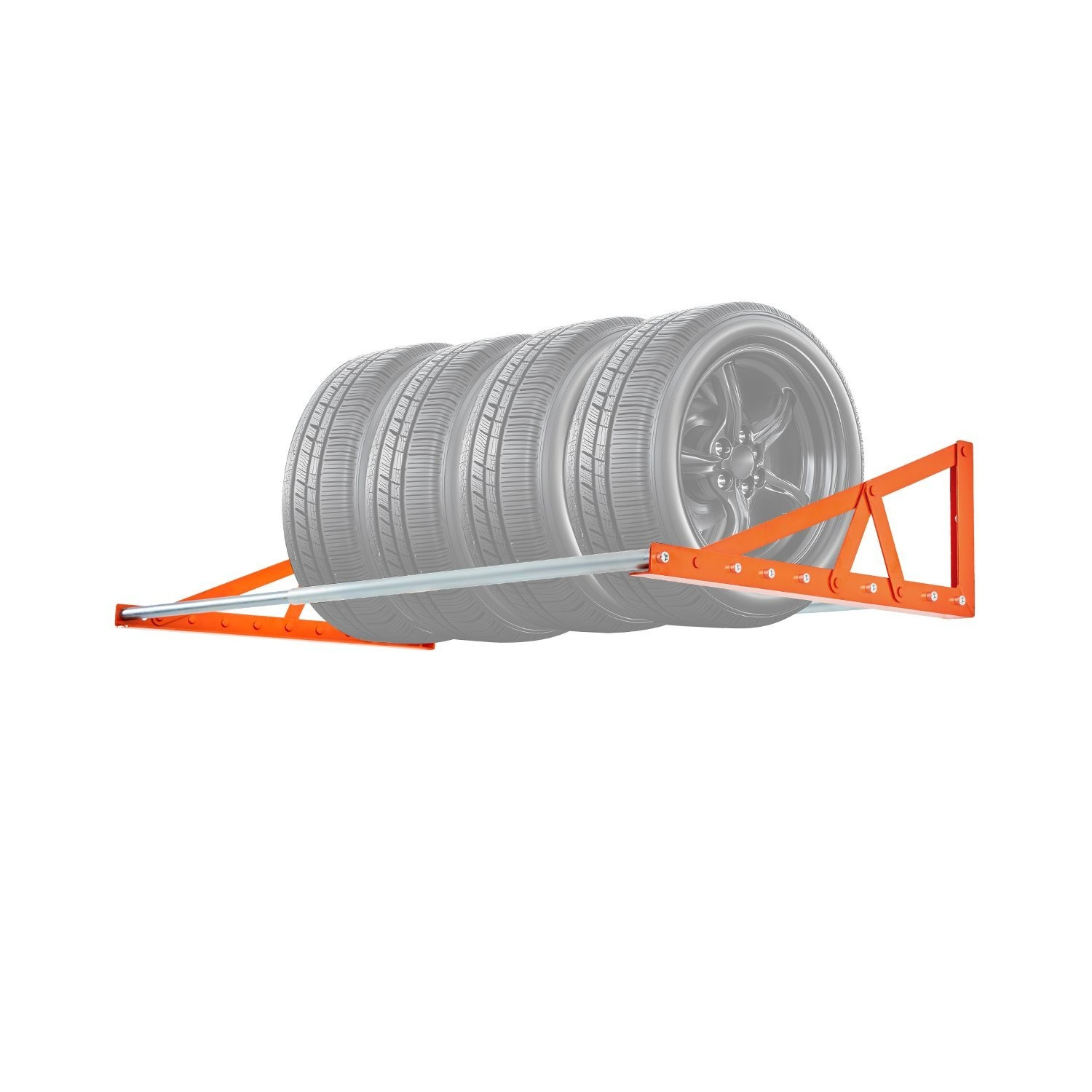 TEMU Wall Mounted , 31" - 56" Adjustable , Q235 Heavy-duty Steel Tire Storage Rack For R14-r20 Inch Standard Tires, Max 400lbs Load Capacity, Ideal