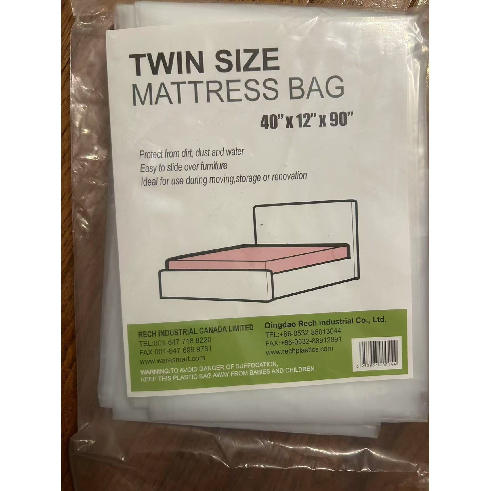 TEMU 2mils Twin Size Mattress Bag Heavy Duty All