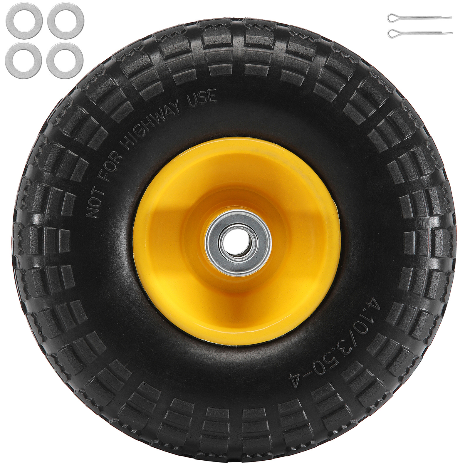 TEMU Vevor Solid Pu Run-flat Tire Wheel Flat Free Tubeless Tire 10" 2-pack 400 Lbs