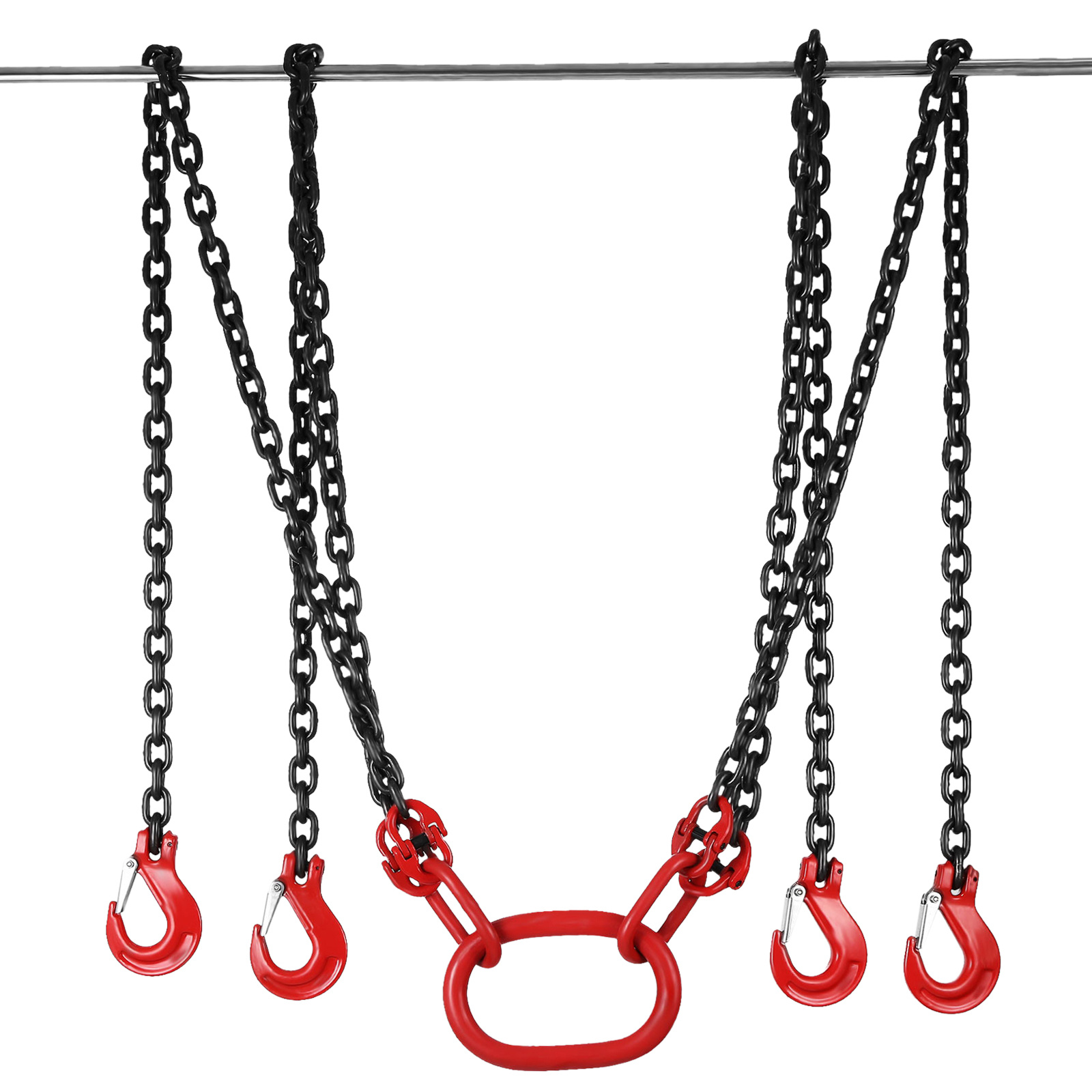 TEMU VEVOR Chaîne de Levage 8MM avec Crochets, Chaîne de Levage à , Chaîne de Suspension 1,5M/ avec Courtes Chaînes de Levage pour Grue 11023LBS / 5T