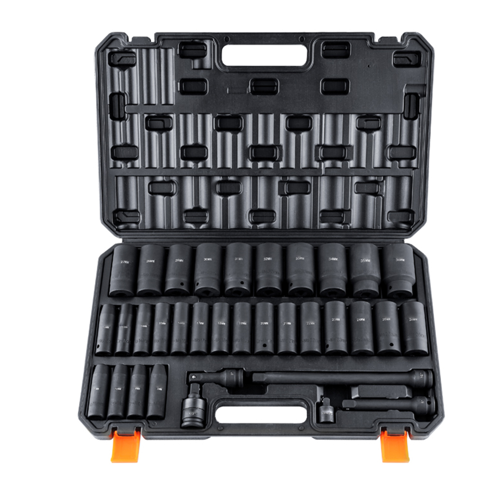 TEMU VEVOR Ensemble de Douilles à Impact 1/2", 13 Pièces / 34 Pièces Douilles Profondes Métriques 10-24mm/8-36mm, Acier /Cr-MO à 6 Pointes, Facile à