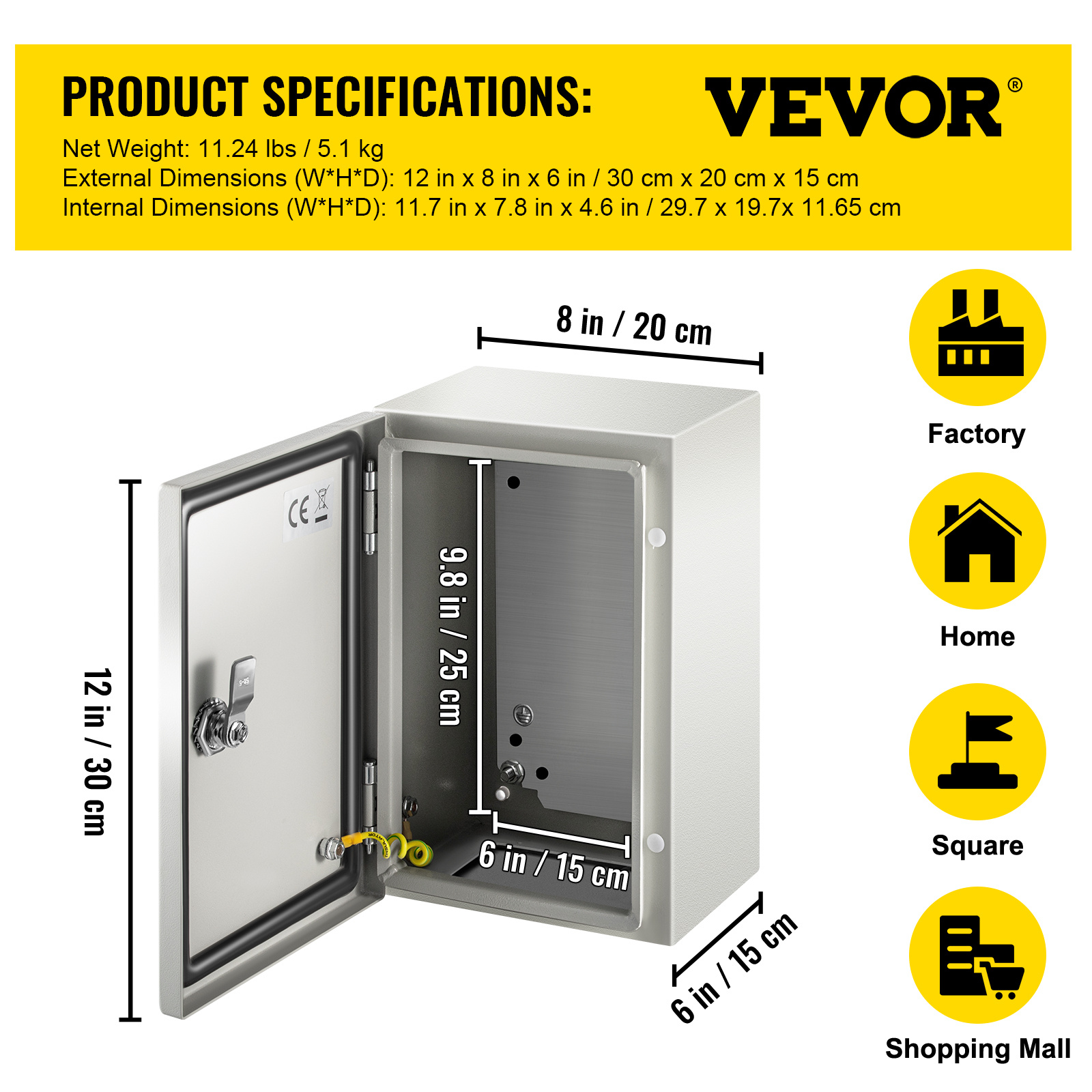     steel enclosure 10 x 8 x 6 12 x 8 x 6 12 x 10 x 6 12 x 12 x 8 16 x 12 x 6 20 x 16 x 6 24x16x12 24 x 24 x 12   4x steel electrical box ip66 ip65 waterproof dustproof outdoor indoor electrical junction box with mounting plate