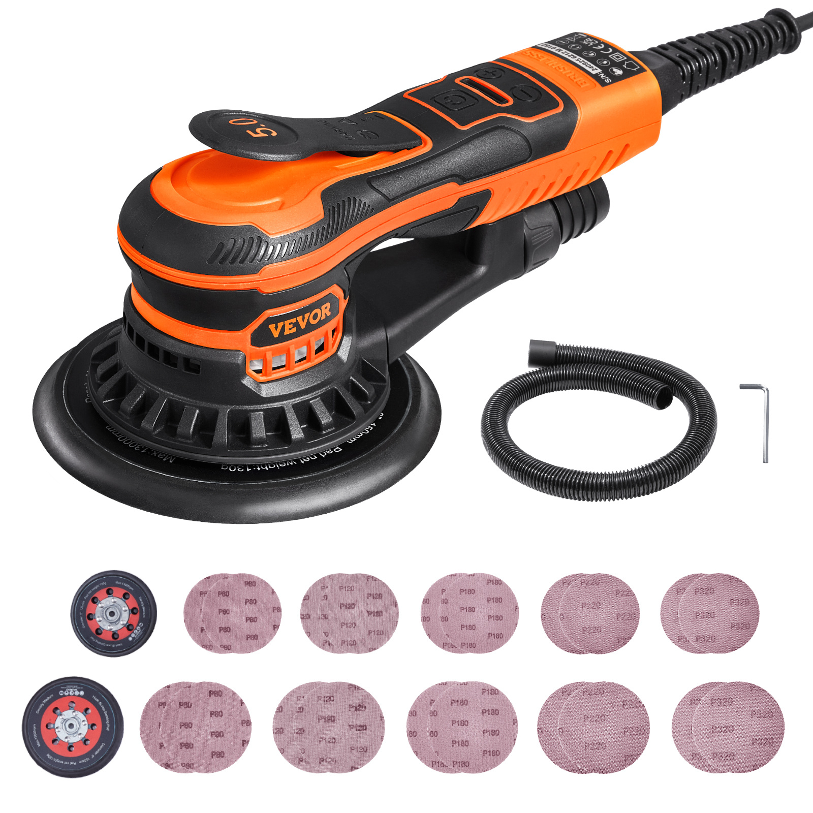 TEMU Vevor Random Orbital Sander 5 & 6/6-inch Brushless Orbital Sander Sander