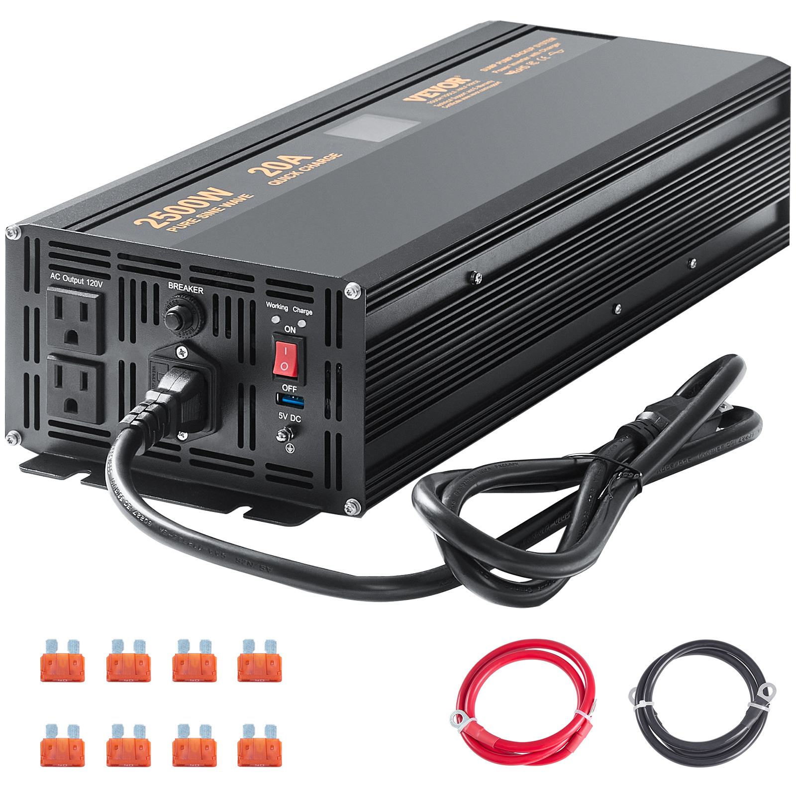 TEMU VEVOR Système de à Batterie pour Pompe de Siphon 2500W, Affichage LCD, Commutateur Automatique pour Alimentation par Batterie, Invertisseur pour