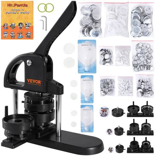 3 in 1 button maker 1 1 25 2 28 inch 25 32 58mm pin maker 300pcs button parts button maker machine with book ergonomic arc handle kit for children diy gifts orange