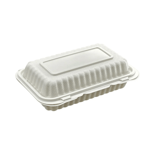 ep28 microwavable stackable pp rectangular clamshell plastic hinged take out container hole 9 x6 x2 6 28oz 150pc case