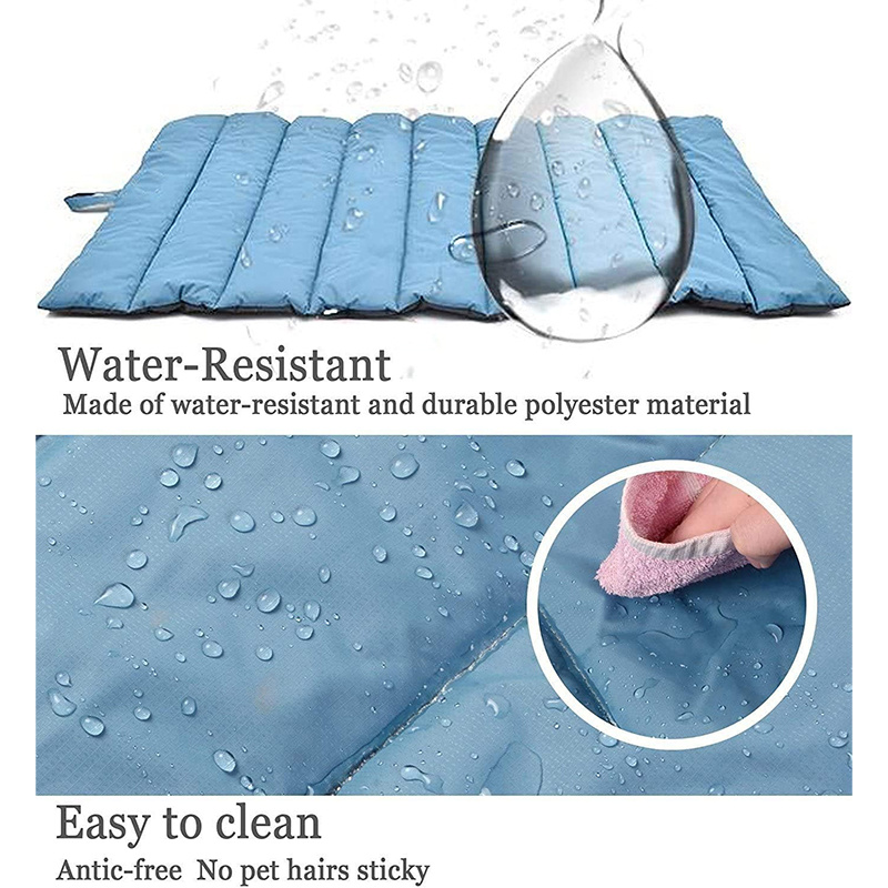 outdoor waterproof dog bed washable large size durable water resistant portable and camping travel pet mat fit indoor outdoor use for dogs cat 47 x 28 blue Product details 2