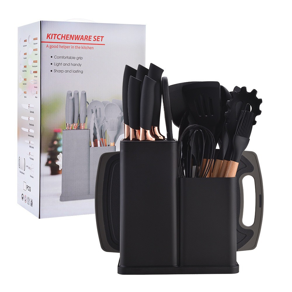 TEMU Cooking Utensil Set, 19 Sets Of Kitchen Utensil Set, Heat-resistant Silicone Utensils