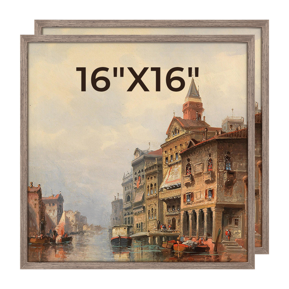 TEMU 2-pack, 16" X 16" Picture Frames, Brown Picture Frames, Display 16" X 16 Large Photo Poster Frames, Wall Gallery Frames, Mounted On The Wall In