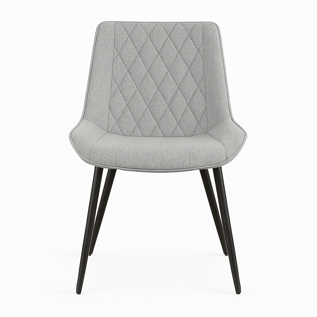 TEMU Chaise de salle à manger latérale en tissu gris à coutures en , lot de 1