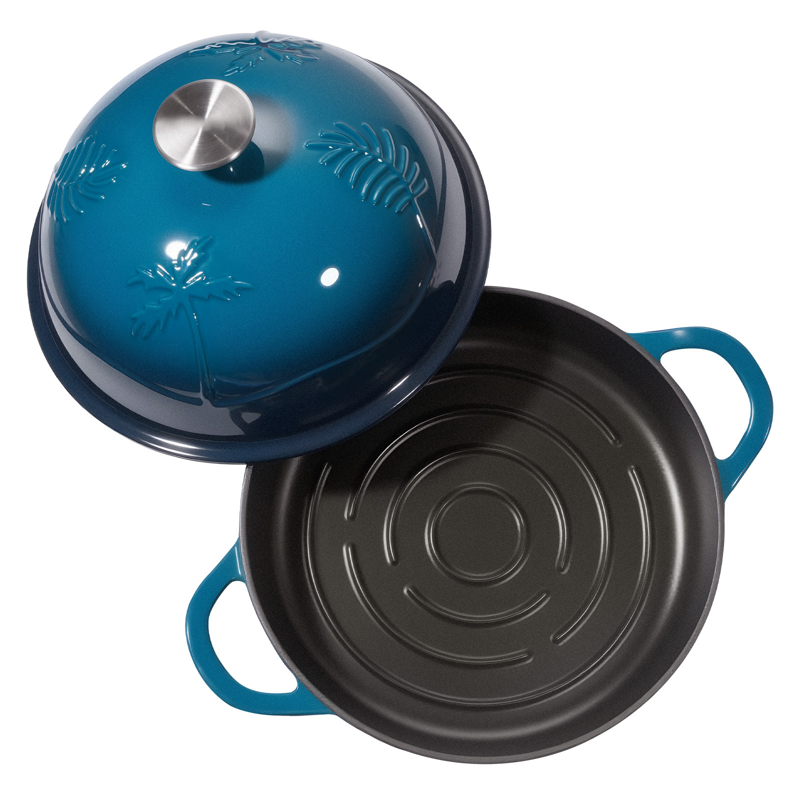 TEMU Vevor Enameled Cast Iron Dutch Oven, 3.5-6 Quart Pot With Lid And Dual Handles, Heavy-duty Durable Cookware Pan, Oven Induction Compatible Up To