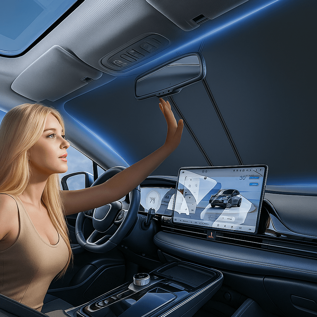 TEMU Pare-soleil de voiture pour pare-brise, pare-soleil pliable argent titane pour protection UV et isolation thermique, pour la voiture au frais en