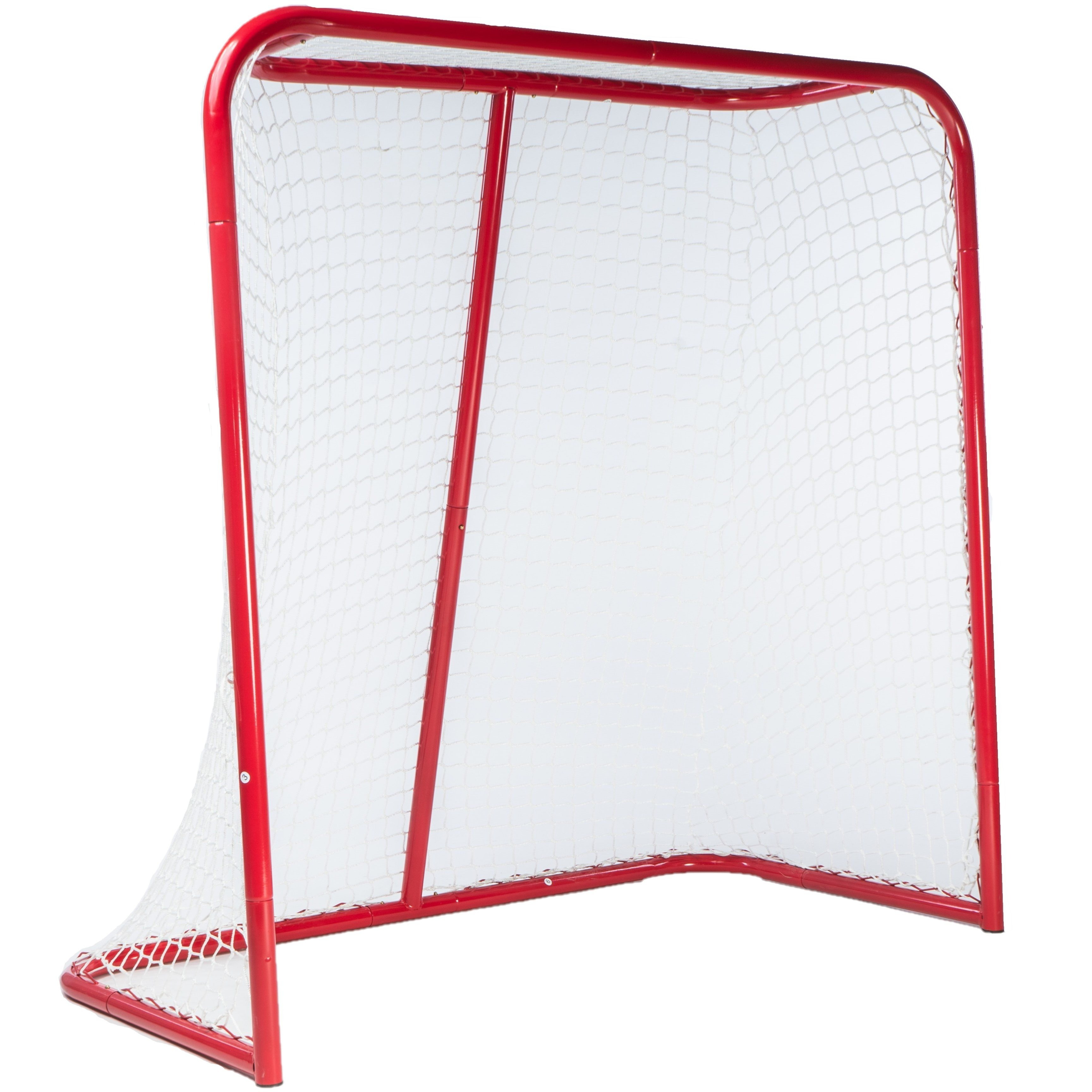 TEMU Filet de Hockey de Rue en Acier , But de Hockey sur Ballon en Métal avec Filet - Tailles 4' x 6' ou 4' x 4' - Rouge - 1x Filet
