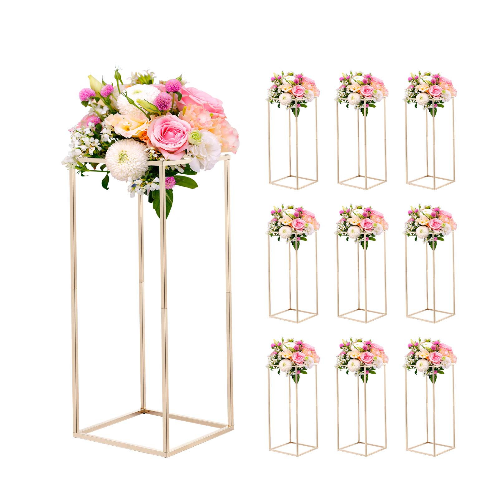 TEMU Support à Fleurs de Mariage, 10pièces 23.62 pouces/60cm / pouces/80cm Support de Fleurs en Colonne, Supports Floraux avec Vis Cachée, Présentoir
