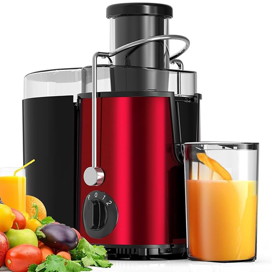 TEMU Machine à jus facile à nettoyer, extracteur de jus centrifuge à large ouverture de 3 pouces, jus rapide pour légumes et fruits, 3 réglages de