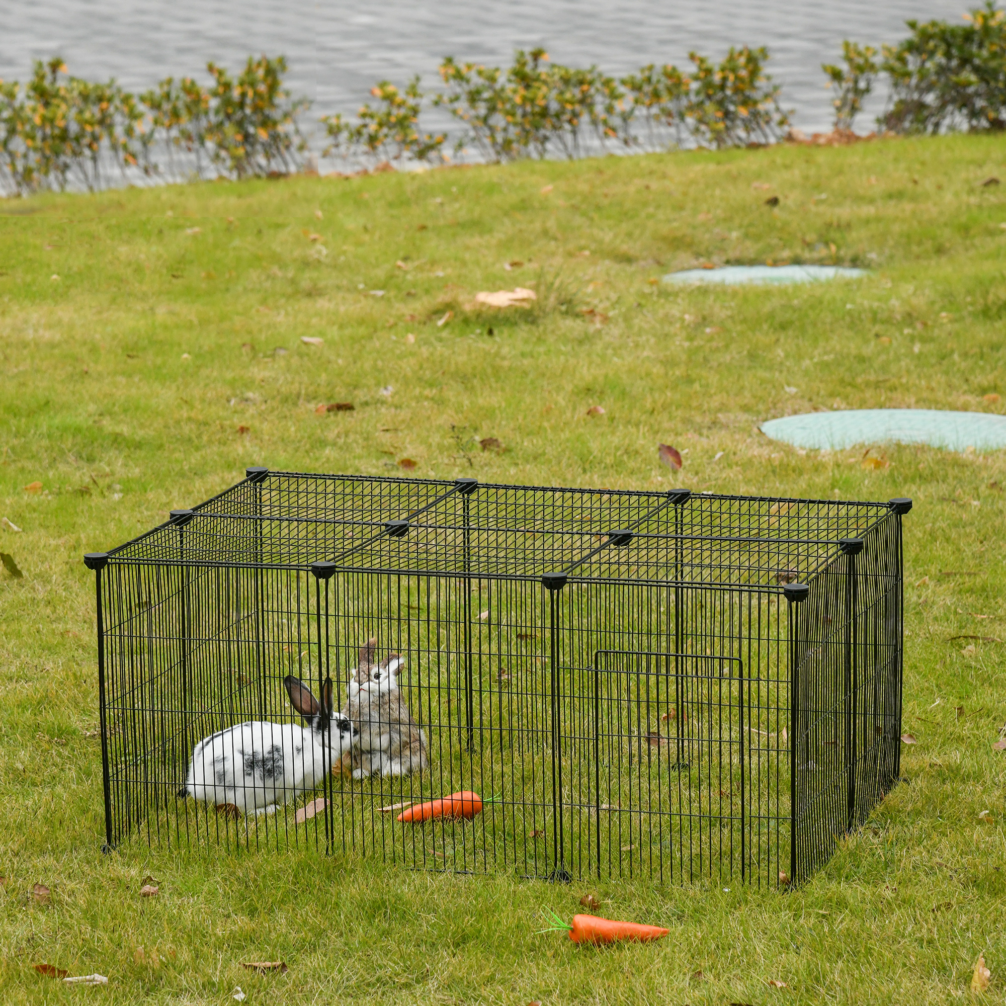 TEMU Parc pour animaux de compagnie, petite cage pour animaux, clôture en métal pour lapin et cochon d'Inde