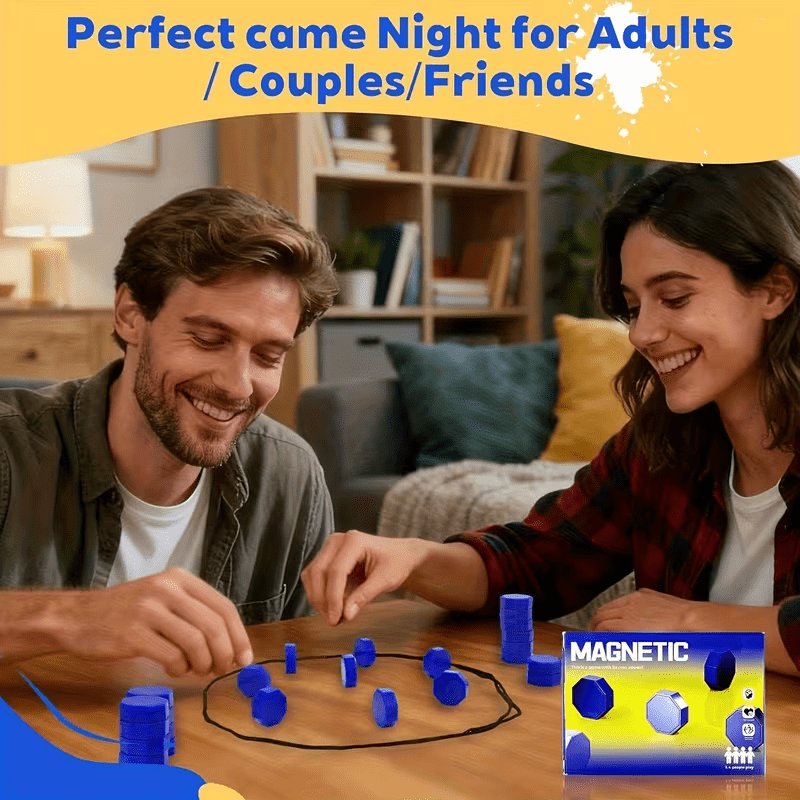 TEMU Magnetic Chess & Stone Strategy Game Set | Portable Family Board Game For Travel & | Educational Strategy Toy Made Of Durable Plastic