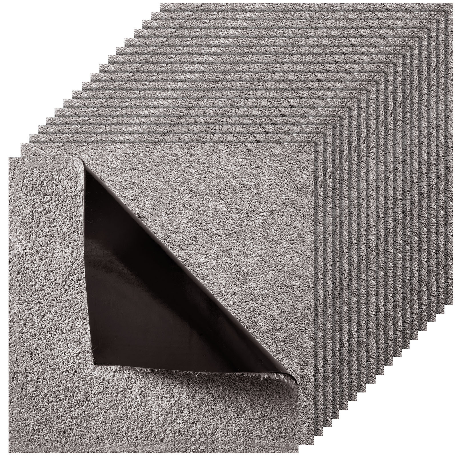 TEMU VEVOR Dalles de Moquette 18x18 pouces, Lot de 10 Tapis Carrés Adhésifs, Moquette Autocollante Rembourrée Douce pour Couverture Joints 22.5sq.ft,