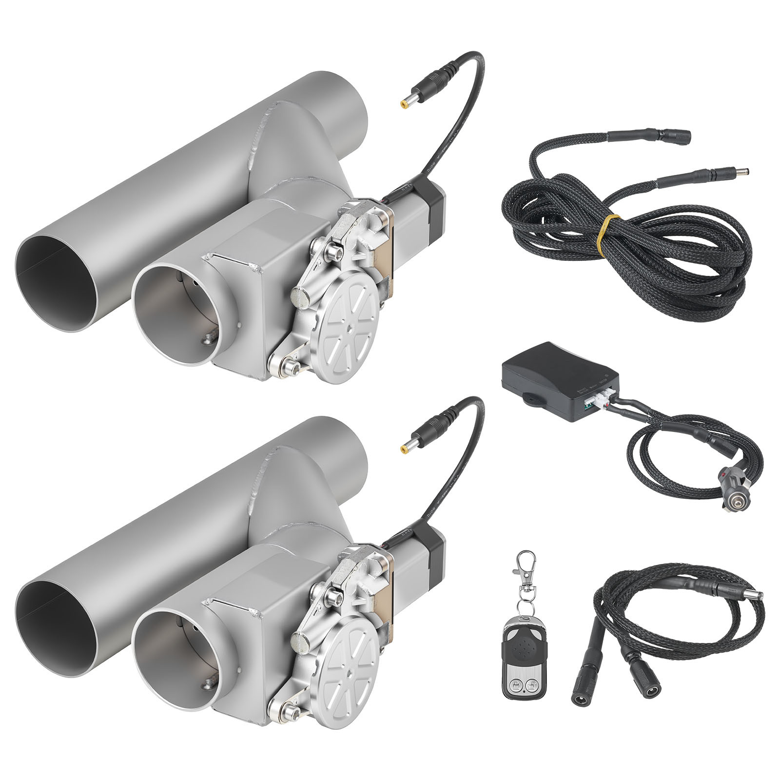 TEMU Vevor Electric Exhaust Cutout, 2.5 Inch 2pcs Universal Stainless Steel Exhaust Valve Kit With 1 Controller Remote Kit, Cut Out Valve, , Remote