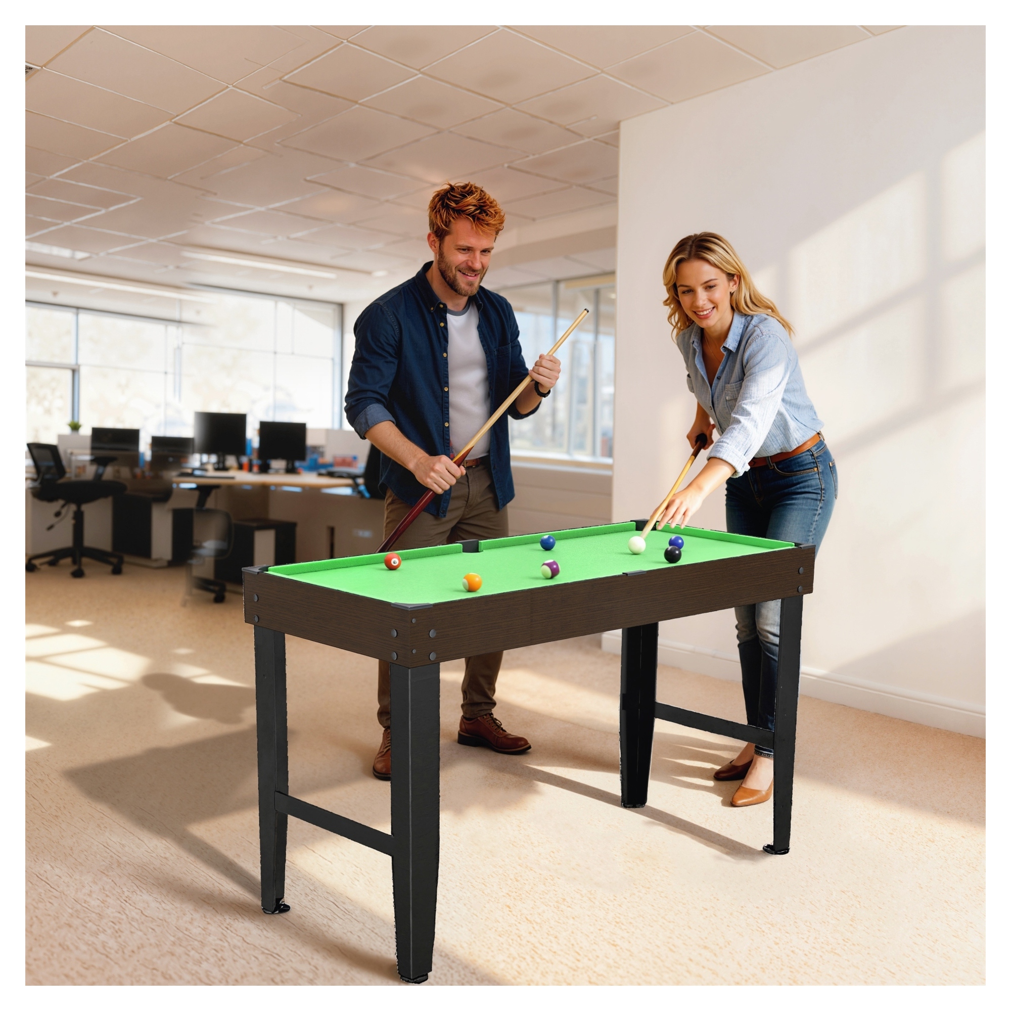 TEMU Table de billard mini 55", ensemble de table de billard pour enfants et adultes, vert
