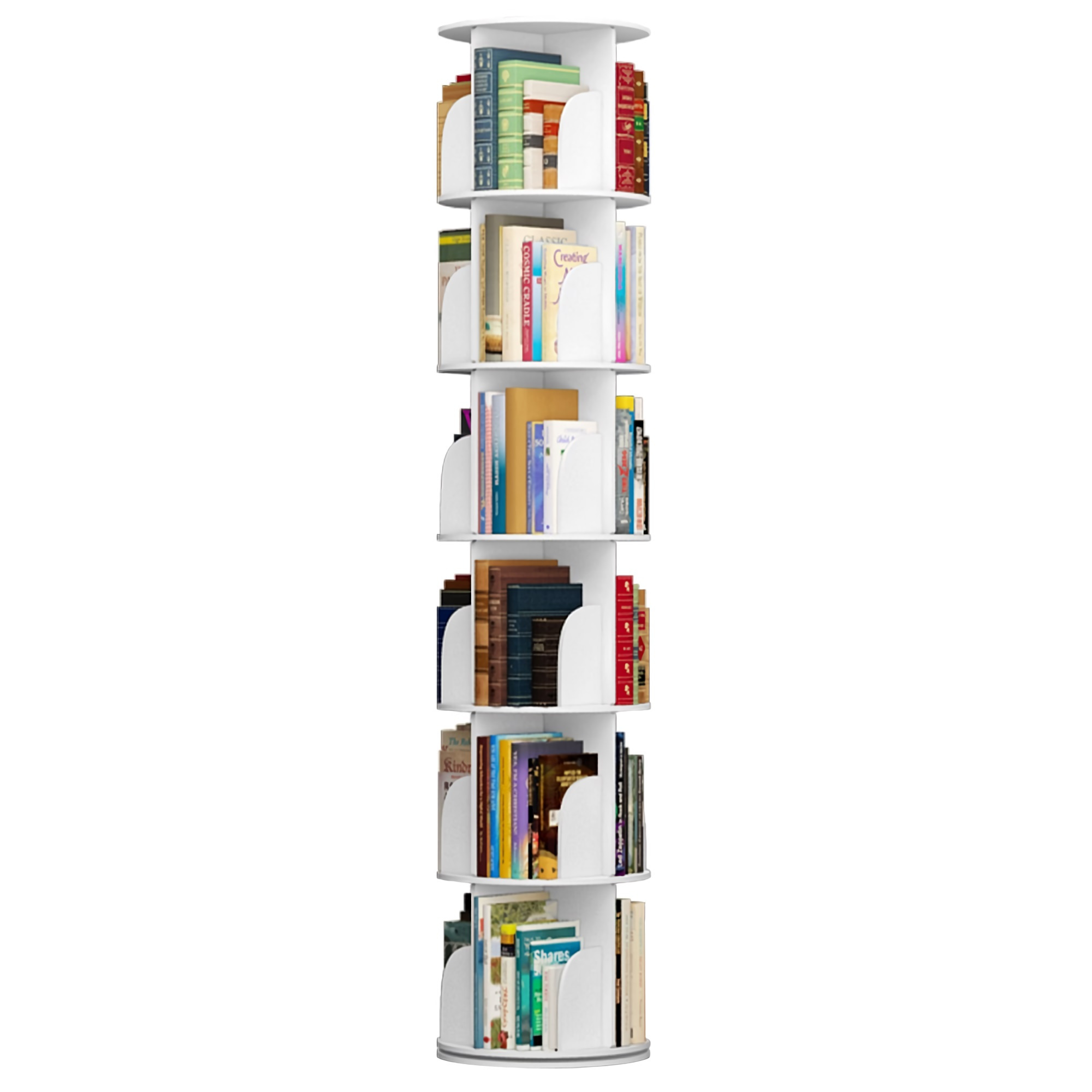 TEMU Étagère à livres rotative blanche, étagères empilables rotatives à 360°, organisateur d'étagères , à coucher, (blanc)