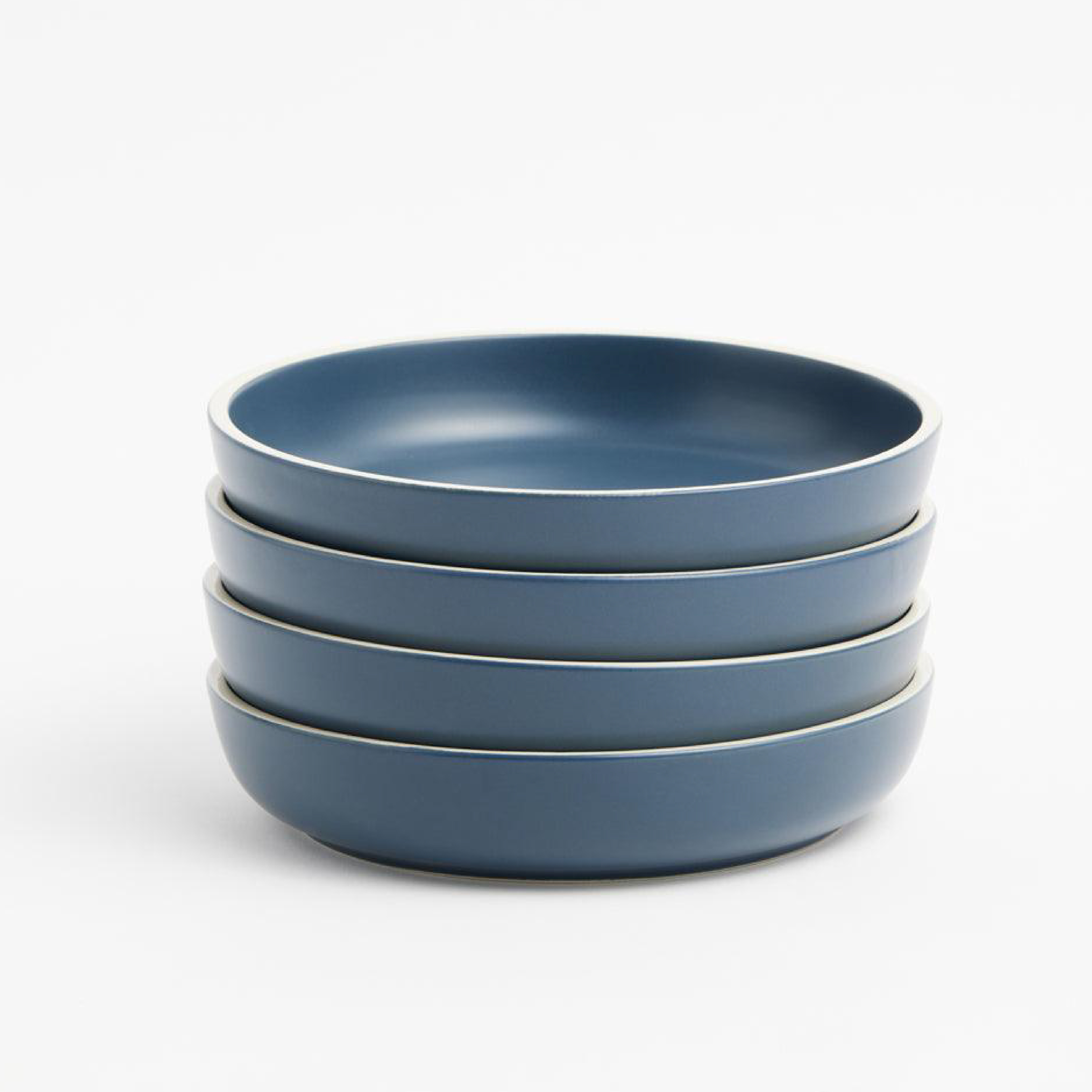TEMU 4-pack, 8-inch Morandi Ceramic Tableware - Blue, Ceramic Plate Set, Deep Plate, Ceramic Dark Cereal Bowl, Large Kitchen Dinner Bowl For Eating