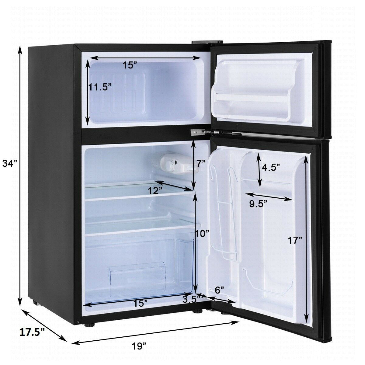   refrigerator small freezer cooler fridge   2 cu ft unit black grey