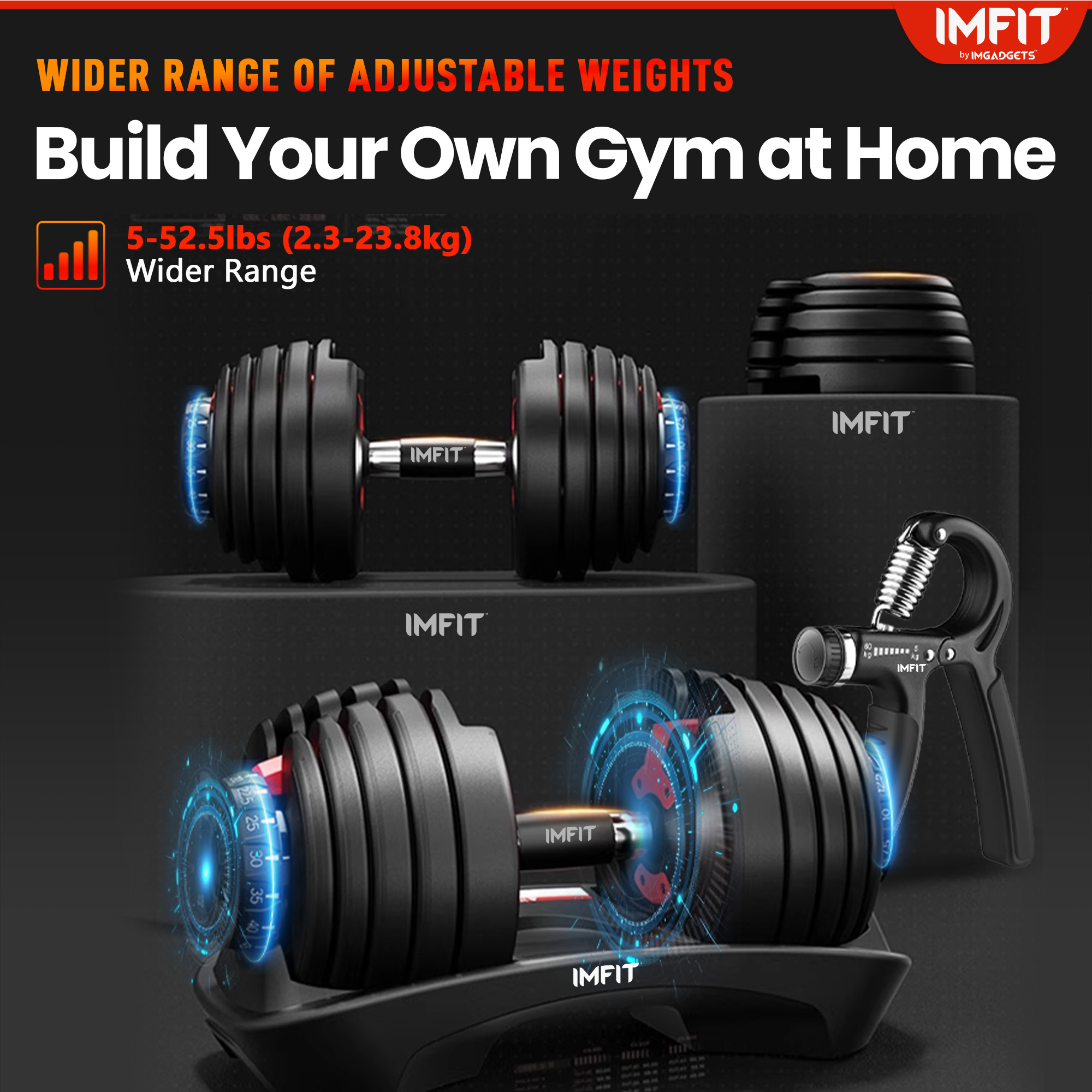 Hezeyferg 22LBS Adjustable Dumbbells Set, Hand Weights Sets With 5 - View #5