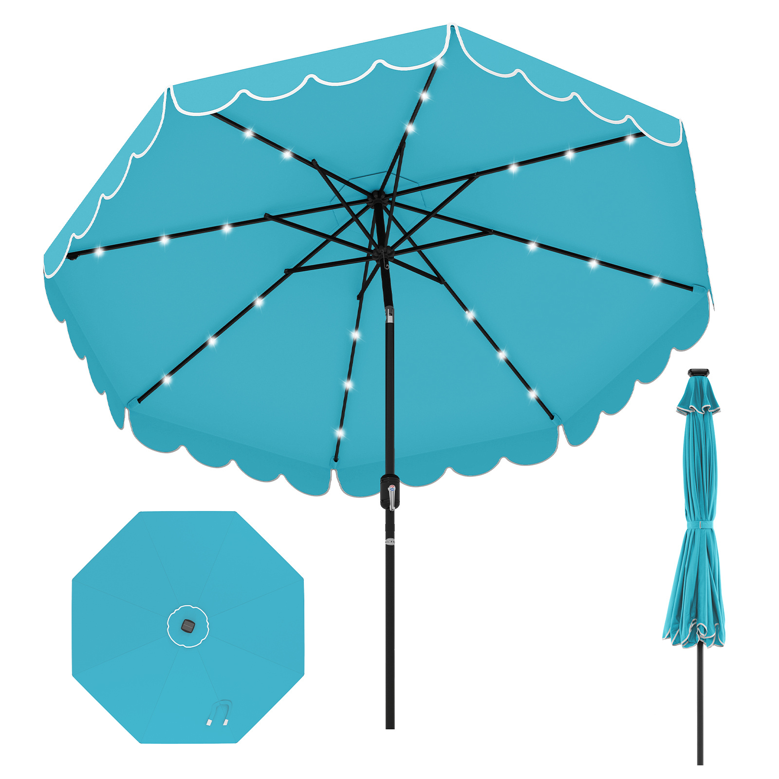 cantilever patio umbrella clearance FIM Aluminum 9.5' Square Offset Patio Umbrella - P24