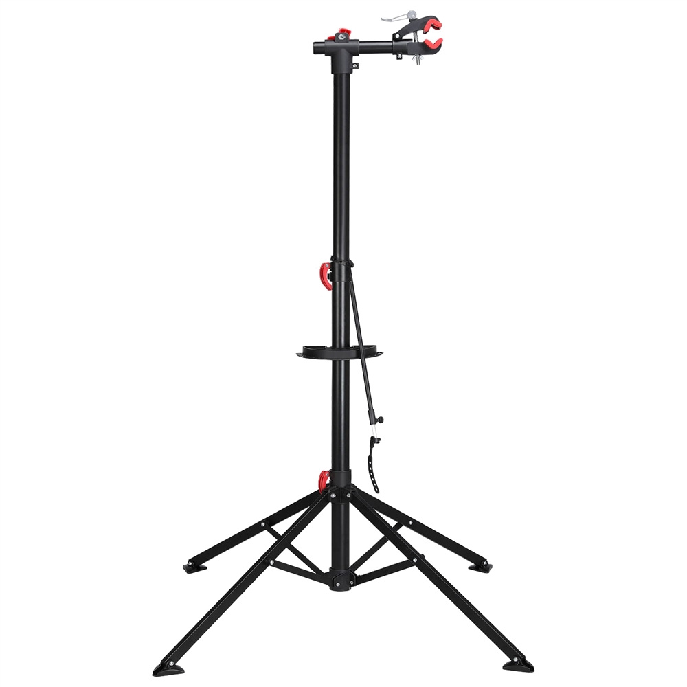 TEMU Design Adjustable Bike Repair Stand With Multiple Quick Release Telescopic Arm Bonus Tool Tray For Home Bicycle Mechanic Black
